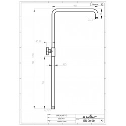 Sprchová sestava s baterií  SLIM 150mm, SH 01, s příslušenstvím