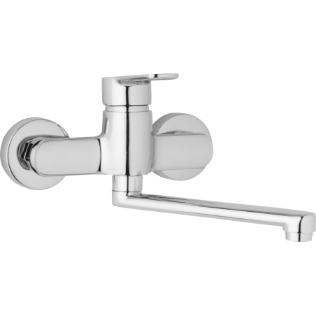 Nástěnná dřezová a umyvadlová baterie MIRAM, rozteč 150 mm, ramínko 300 mm Nástěnná dřezová a umyvadlová baterie MIRAM, rozteč 150 mm, ramínko 300 mm
