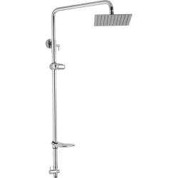 Sprchová zostava pre horný vývod, 20 x 20 cm, vrátane keramický prepínač, mydlenka, držiak sprchy, bez príslušenstva