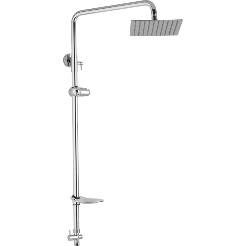 Sprchová zostava pre horný vývod, 20 x 20 cm, vrátane keramický prepínač, mydlenka, držiak sprchy, bez príslušenstva