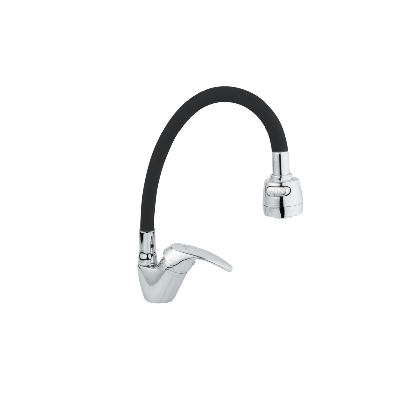 Stojanková drezová batéria SLIM, čierné flexi ramienko