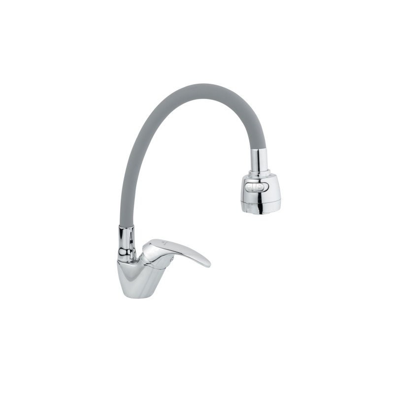 Stojanková drezová batéria SLIM, šedé flexi ramienko